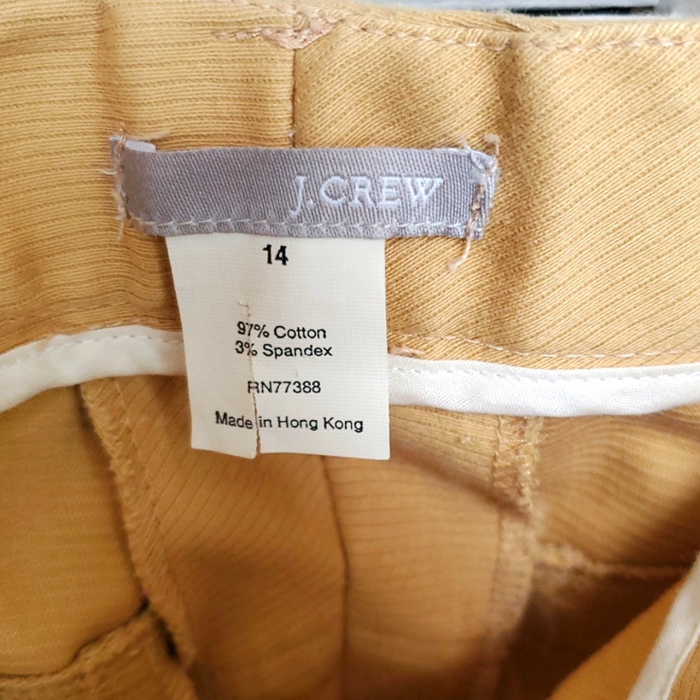 J. Crew Khaki Cotton-Blend Cropped Trousers Size 14 - Picture 2 of 9